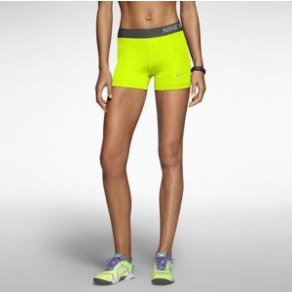 Nike Pro Dri-Fit Yellow Short Spandex